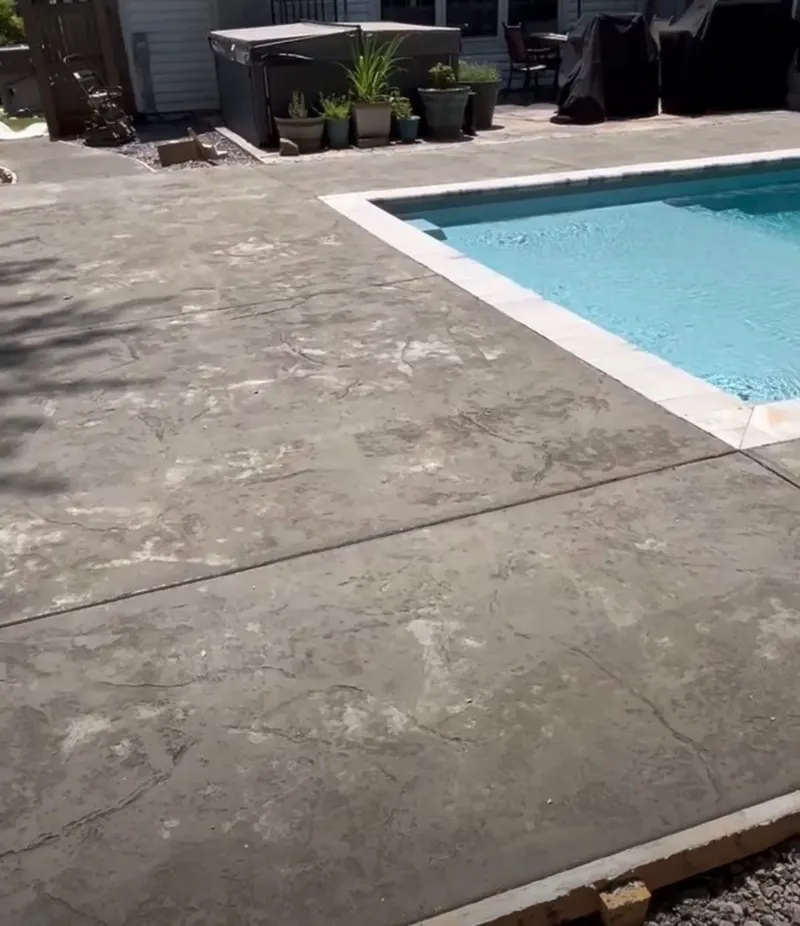 West Knoxville Stamped Pool Deck by Paramount Concrete & Hardscapes, Knoxville TN